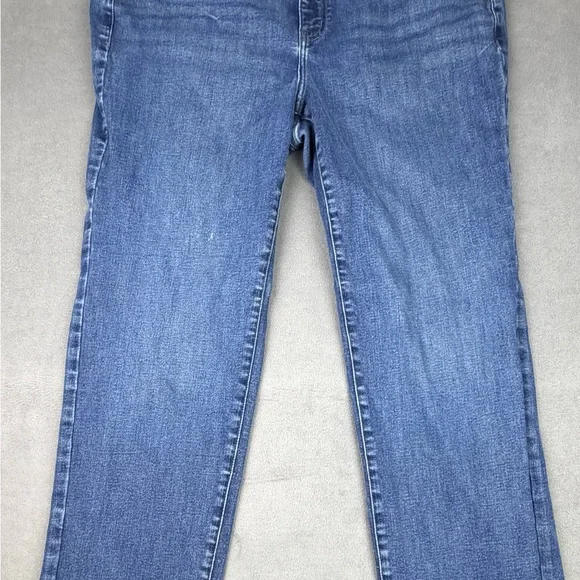 Lane Bryant Deep Blue Mid Rise Straight Denim Jeans - Picture 1 of 11